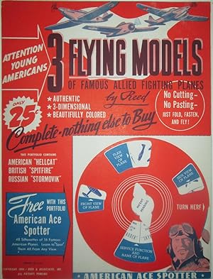 3 Flying Models of Famous Allied Fighting Planes by Reed