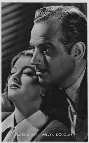 Myrna Loy Melvyn Douglas Rare Kwatta Belgium Postcard Size Film Photo