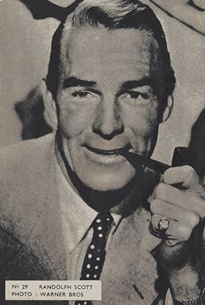 Randolph Scott Belgium 1950s Postcard Size Film Actor Card