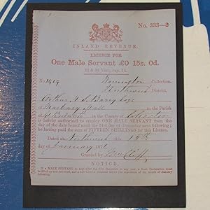 Licence for One Male Servant