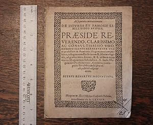 Ad sequentia iuris axiomata. De iniuriis et famosis libellis deo auspice. Praeside reverendo, cla...