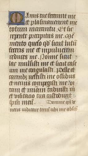 15th century Latin Manuscript leaf on vellum (framed)