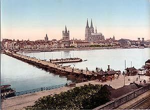 Deutschland, Köln am Rhein. Generalansicht mit Schiffbrücke.