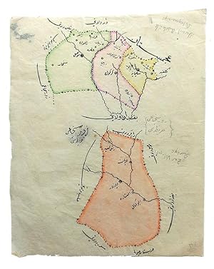 [MOUSOUL, QIRKUK, SANJAK OF DEIR AL-ZOR, BAGHDAD] Manuscript map on a tissue paper of Vilâyat of ...