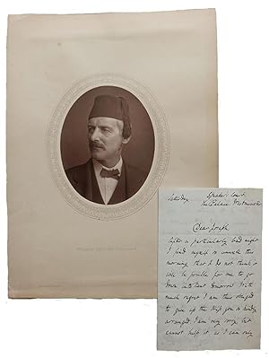 Autograph letter signed 'W. Gifford Palgrave' with his original print portrait photograph with a ...