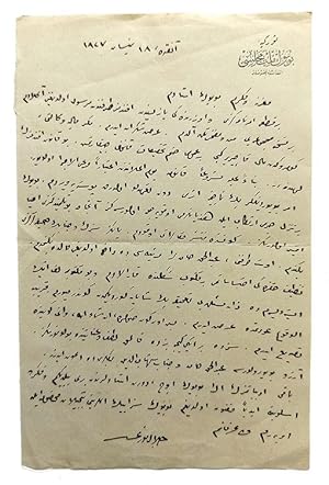 Autograph letter signed 'Celâl Nuri'.
