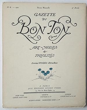 GAZETTE DU BON TON. Art - Modes & Frivolités. Lucien Vogel directeur. N° 8. 1921. 4e année.