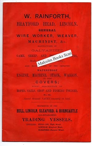 W. Rainforth catalogue/price list (malt & lime screens, sack barrows etc. & some details only of ...