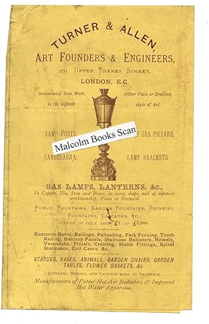 flyer / advert for Turner & Allen Gas Lamps & Lanterns (illustrated)