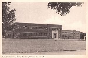 RL Grain Printing Plant Westboro Ontario Canada Antique Postcard