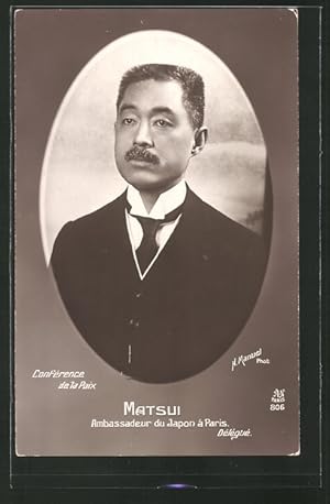Ansichtskarte Portrait von Matsui, Japanischer Botschafter in Paris