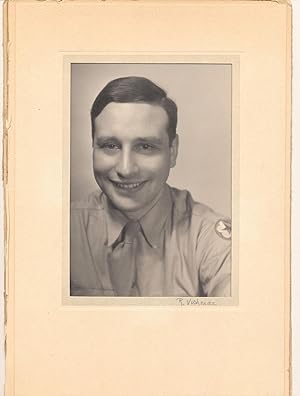 Vishniac Photograph Signed. of a young man dressed in a uniform with encircled five point star on...