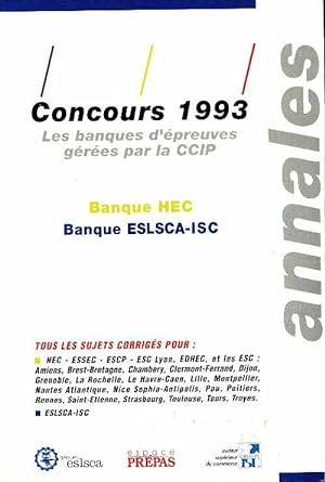 Annales 1993, concours banque HEC - Collectif