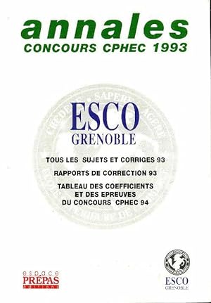 Annales concours CPHEC 1993 - Collectif