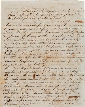 [MANUSCRIPT ARTICLES OF AGREEMENT, SIGNED BY FOUR PARTIES INVOLVED IN SETTING THE TERMS FOR A HOR...