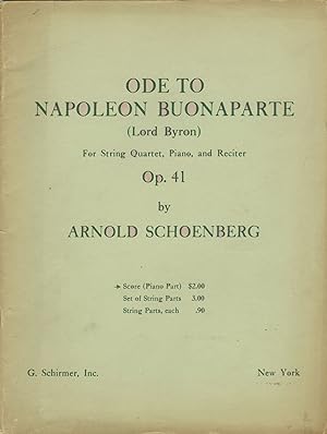 [Op. 41]. Ode to Napoleon Bonaparte [Full score] (Lord Byron) For String Quartet, Piano, and Reciter