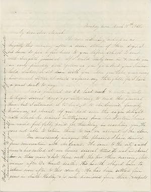 Original holograph letter signed and dated New York, Tuesday morning, March 19, 1851