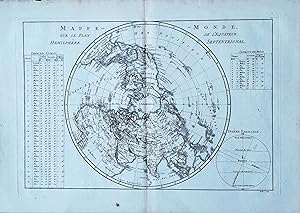 Mappe - Monde sur le Plan de l'Equateur Hemisphère Septentrional
