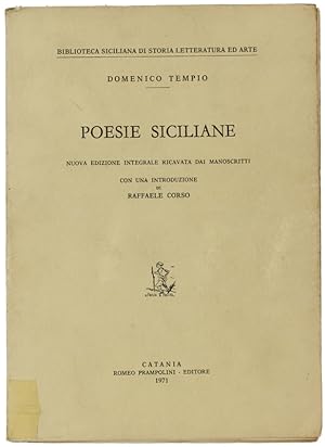 POESIE SICILIANE. Nuova edizione integrale ricavata dai manoscritti. Con una introduzione di Raff...