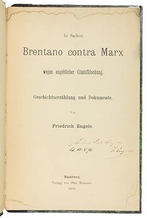 In Sachen Brentano contra Marx wegen angeblicher Citatfälschung.