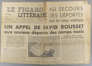 Le Figaro littéraire N° 186. Appel de David Rousset pour les déportés des camps soviétiques 12 n...