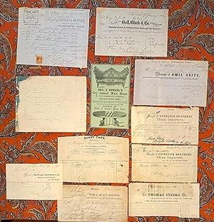 Collection of Eleven 19th C Caftsman's Billheads from the estate of George W. Jewett Staten Island