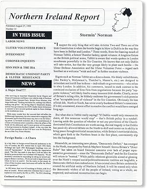 Northern Ireland Report. Number 14 (Aug 27, 1993)