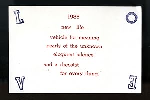 1985 handstamped greeting card