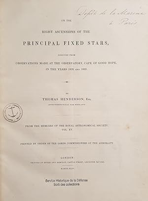 ON THE RIGHT ASCENSIONS OF THE PRINCIPAL FIXED STARS