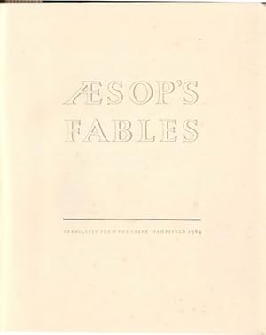 Aesop's Fables Translated from the Greek.