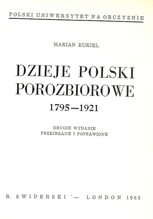 Dzieje Polski porozbiorowe : 1795-1921