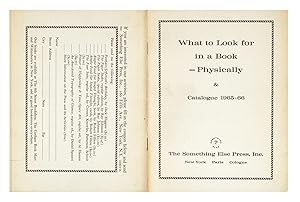What to Look for in a Book - Physically & Catalogue 1965-66