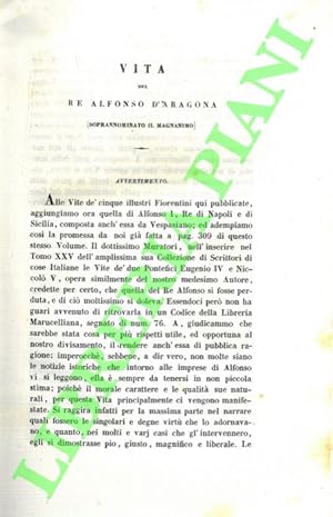 Vita di Alfonso I Re d'Aragona e di Napoli scritta da Vespasiano Bisticci.