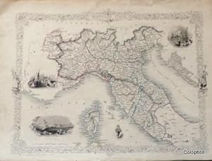 Northern Italy. Outline coloured 1851. (Great Exhibition Gt Atlas of 1851)