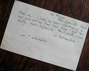 Autograph postcard signed to John Whitaker, 1912