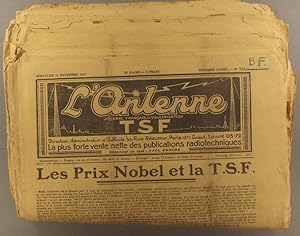 L'Antenne. Journal français de vulgarisation T.S.F. 20 numéros de 1929 à 1932. (Série incomplète)...