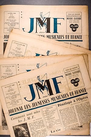 JMF. Journal des jeunesses musicales de France. Numéros 1 à 6. Directeur René Nicoly. 1948-1949.