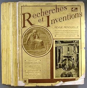 Recherches et inventions. Revue mensuelle. Année 1932 incomplète. 11 numéros sur 12. (208 à 219, ...