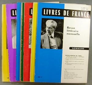 Livres de France. Revue littéraire mensuelle. Année 1960 complète. Numéros 1 à 10 : Martin du Gar...