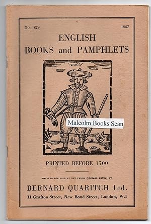 English Books Pamphlets printed before 1700 No. 869 1967 A Catalogue of Books of English Literatu...
