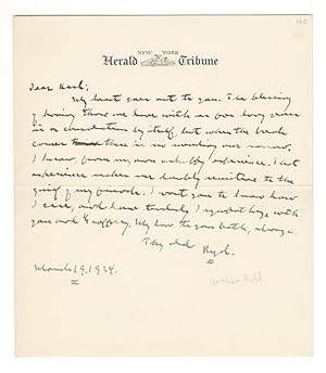 Autograph letter signed, 19 March 1934