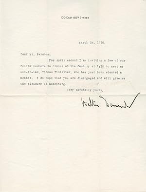 Typed letter signed, 1936