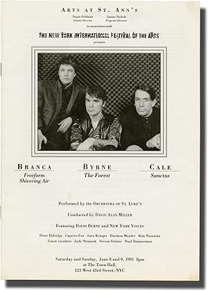 Original Program for a performance of three pieces by the Orchestra of St. Lukes