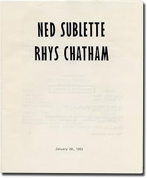 Original program for a performance of the Rhys Chatham Ensemble with Ned Sublette Band