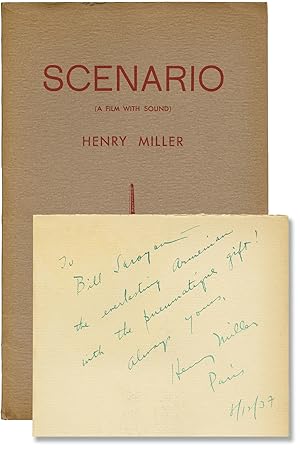 Scenario: A Film with Sound (First Edition, inscribed to William Saroyan)