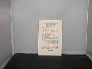 Workshop Press - Notice sent out with copies of the first book from the Press ,"Flowers and Fanci...