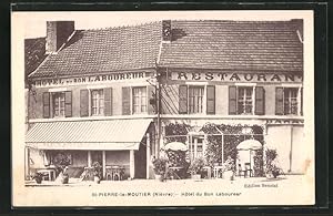 Carte postale St-Pierre-le-Moutier, Hôtel du Bon Laboureur