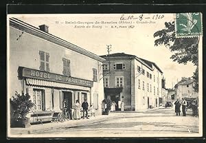 Carte postale Saint-Georges-de-Reneins, Grande Rue, Entrée du Bourg