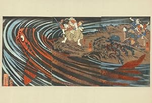 Utagawa Kuniyoshi Slaying In A Giant Carp PB Painting Postcard