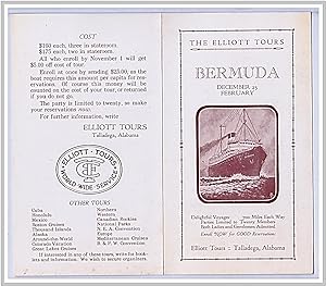 Bermuda Tour Folder December 1928 & February 1929 Elliott Tours, Talladega, Alabama